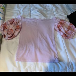 Lavender free people off the shoulder shirt